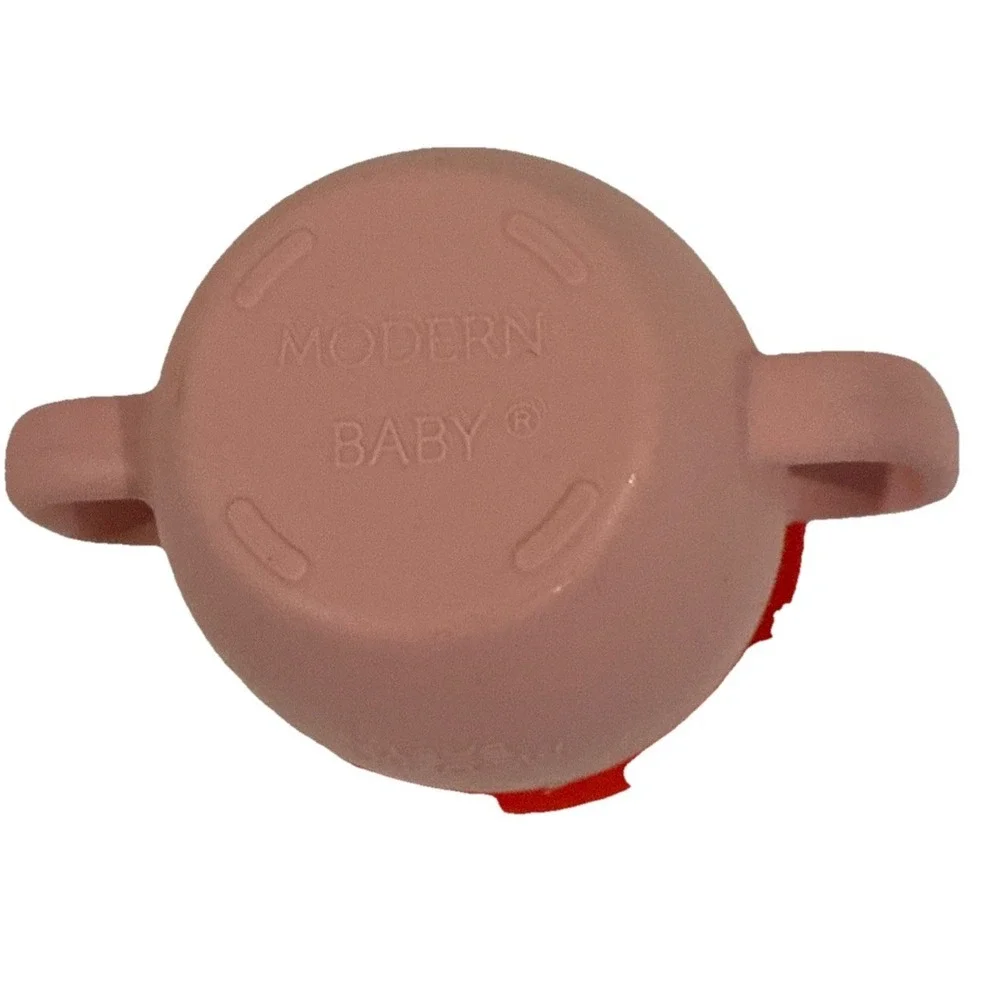 Modern Baby Toddler Silicone Snack Cup & Lid Pink Red‎ Gingerbread 